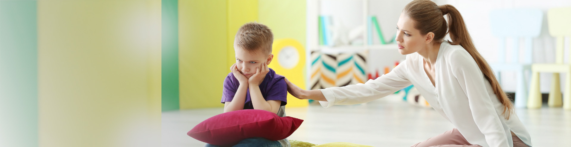 Teacher helping out an upset child