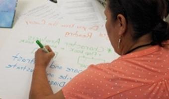 woman working on activity